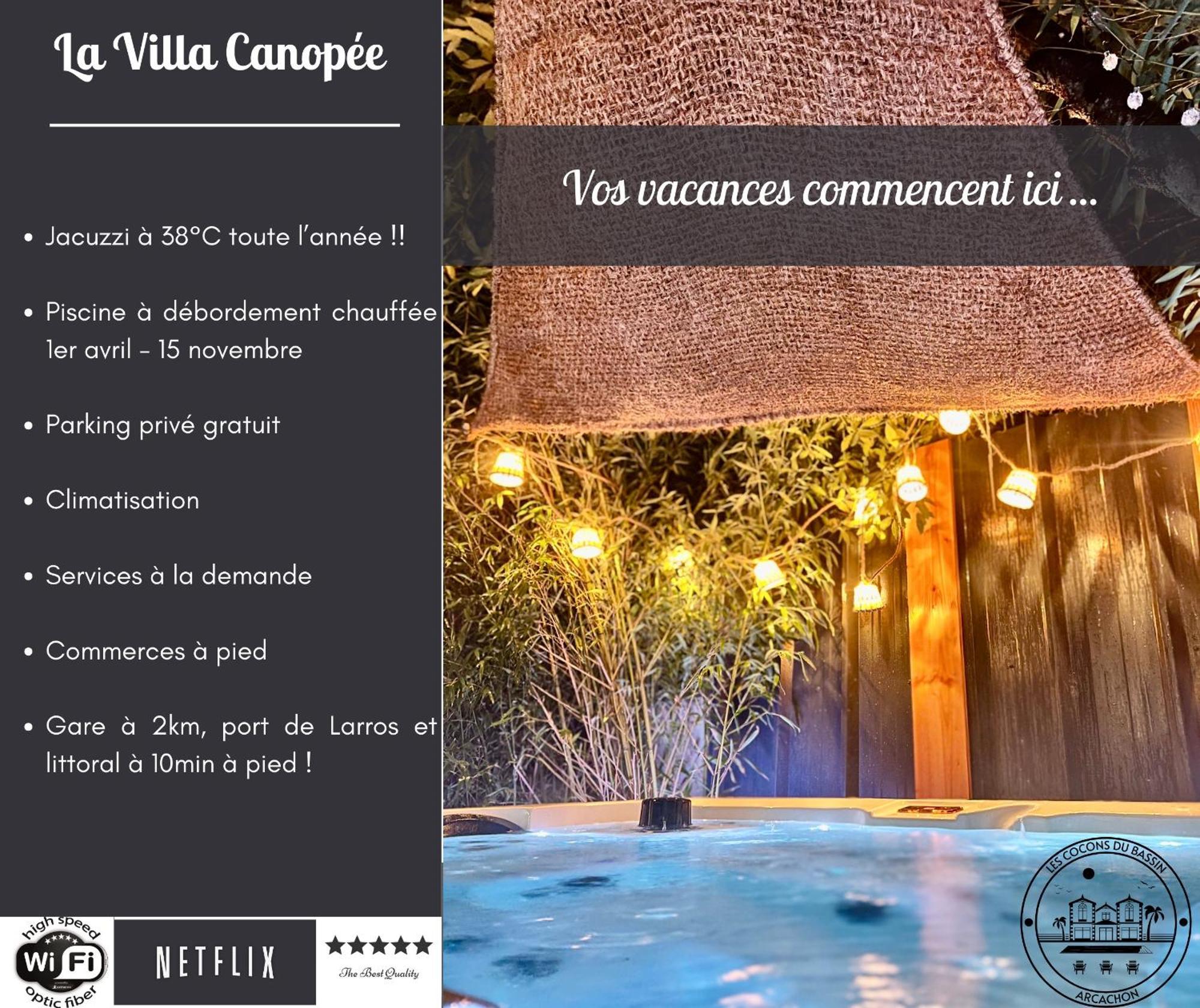 La Villa Canopee - Piscine Chauffee-Fibre-Clim-Jacuzzi 居让梅斯特拉 外观 照片